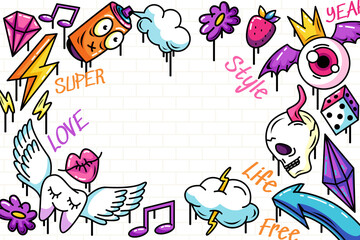 Graffiti background in hand drawn design