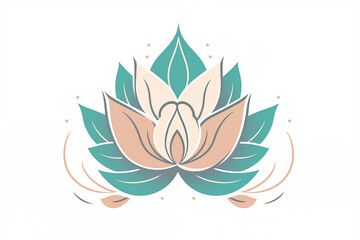 Lotus flower icon, lotus flower logo, lotus flower logo