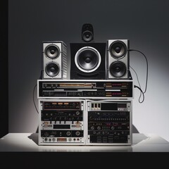 An old-school stereo system