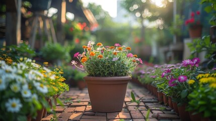 Fototapeta na wymiar Gardening Growing Flowers, Vegetables, and Herbs