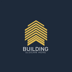 Building logo design with modern concept Premium Vector