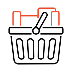 Shopping Basket icon editable stock vector illustration.