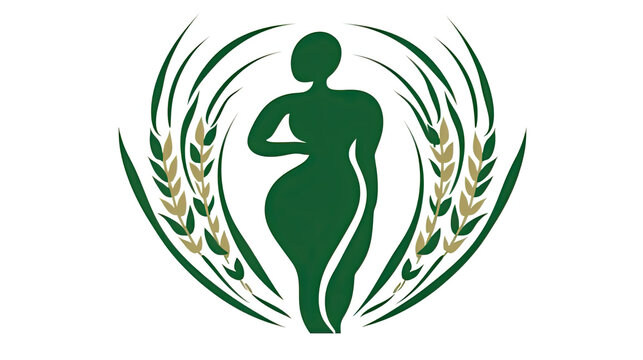  Celiac disease awareness month, green human silhouette logo with wheat spikelets, background, banner, card, poster, template. Vector illustration.