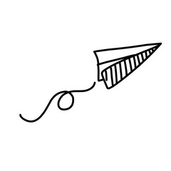 Hand drawn paper airplane vector illustration