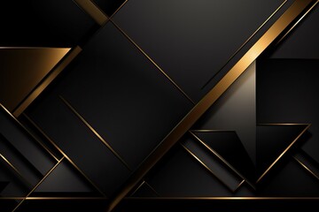 luxury geometric shiny golden and black background