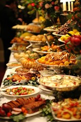 Abundant Buffet Table Filled With Various Foods