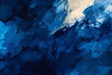 Abstract blue watercolor background,  Hand-drawn illustration,  Ink texture