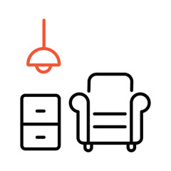 Interior Design icon editable stock vector illustration.