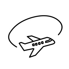 Set of Plane Vector Line icon