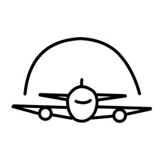 Set of Plane Vector Line icon