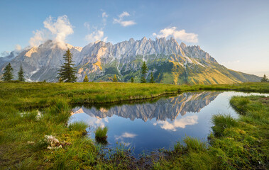 Blick auf die Mandlwand vom Hochkeil, Hochkönig, Salzburg, Österreich