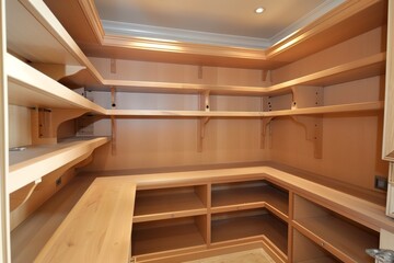Fototapeta na wymiar empty wallmounted pantry cabinets in a kitchen