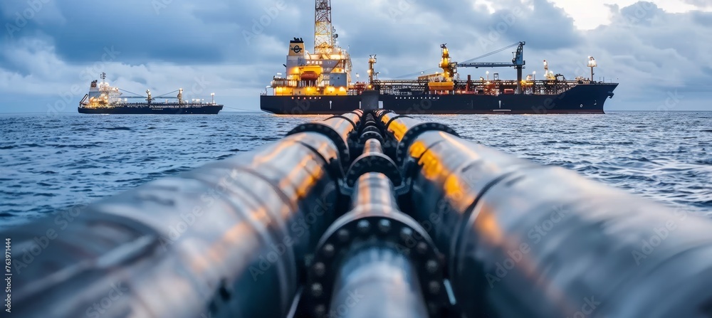 Poster refinery process gas and oil industry pipeline operations for efficient processing