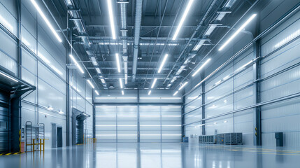 Large industrial building with polished concrete floor