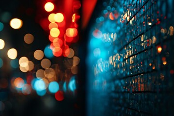 Bokeh lights in the city at night,  Abstract background