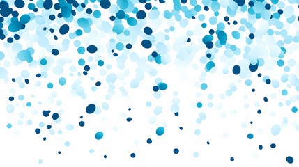 Chaotic uneven dark blue and torquise color spots or dots seamless vector pattern. Party decoration. Shades of blue spray on white background. Tiny specks or blobs of various size abstract ornament