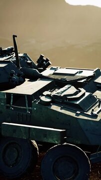old military vehicle in Afghanistan mountains