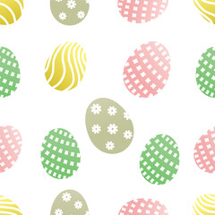 Seamless pattern of hand-drawn eggs, Easter Day