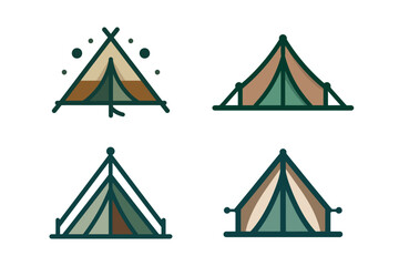 set of Tents, tent icons, vector illustration of tents