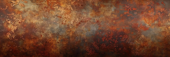 Rustic metal background with distressed brown and rust tones,A rusty metal surface with clear signs of corrosion and rust formation. for backgrounds, textures, industrial concepts, banner