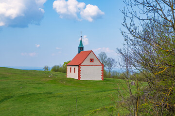 Fototapeta premium The Walburgis Chapel on the Ehrenbürg, also called Walberla, one of the three holy mountains of the Franconians
