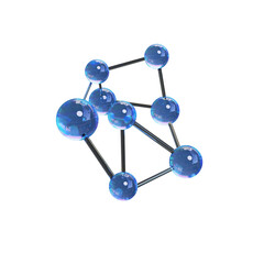 Obraz premium 3d model of molecule. Molecule. Set of bubbles. Science. 3D Soap bubble floating on transparent background. Soap holographic balloon. 3D Rendering. Render of green blue glass soap bubble with reflect