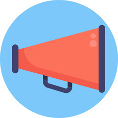The Megaphone icon in the Cinema category represents the power to amplify messages, commands, or announcements. - obrazy, fototapety, plakaty