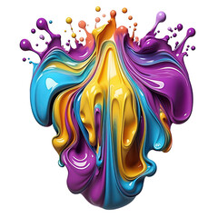 Transparent abstract rainbow liquid splash clipart