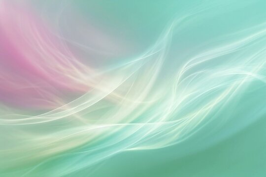 Abstract background with smooth lines in green and pink colors for design