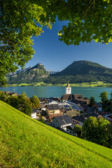 Blick auf St. Wolfgang, Wolfgangsee, Salzkammergut, Oberösterreich, Österreich