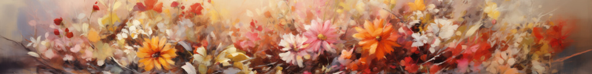 Abstract Banner painting, texture background, flowers, plants, flowers