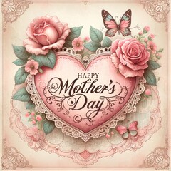 Classic Rose Heart Mother's Day Elegance