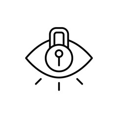 Obraz premium Privacy outline icons, minimalist vector illustration ,simple transparent graphic element .Isolated on white background