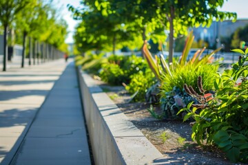 Obraz premium perfect form over urban planter edge