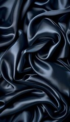 Luxurious black silk fabric with delicate texture, perfect for elegant background designs