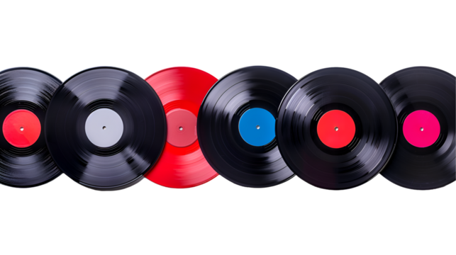 vinyl record isolated on transparent background, PNG Cutout
