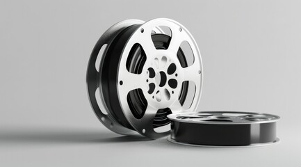 Film reel on white background, cinema, movie.