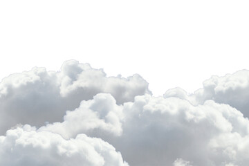 Realistic white clouds isolated on transparent background. Big clean cloud. Special effect...