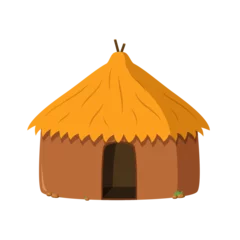 Vector illustration of a traditional Masaai mud hut in cartoon style isolated on white background. Traditional Houses of the World Series © asantosg