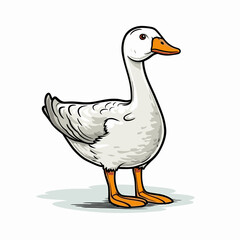 Goose hand-drawn illustration. Goose. Vector doodle style cartoon illustration