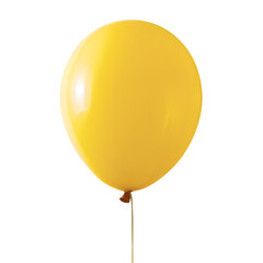 yellow balloon isolated on transparent backgrund, PNG Cutout