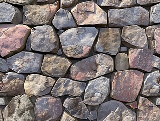 A wall made of large rocks with a grayish color