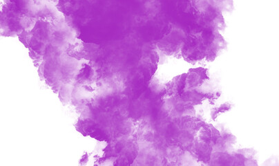 Purple smoke texture on white  background