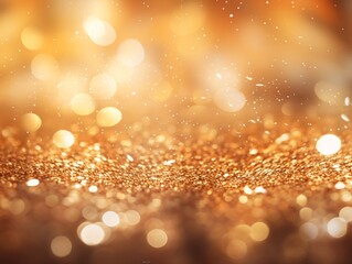 a close up of a gold glitter