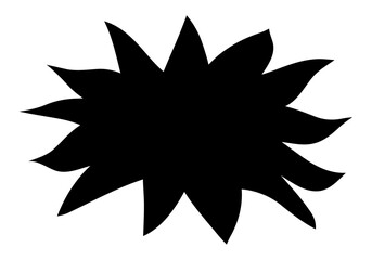 Estrella deforme de color negro en fondo blanco.