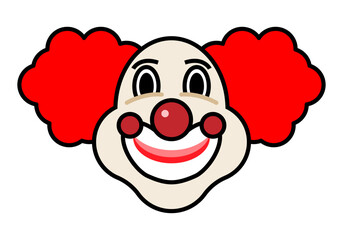 Icono de cara de payaso en fondo blanco.