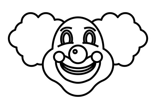 Icono de cara de payaso en fondo blanco.