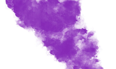 Purple smoke texture on white  background