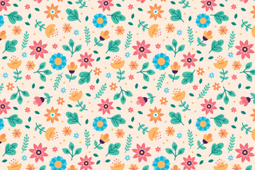 seamless-pattern-colorful-watercolor-flowers-with-eucalyptus-leaves