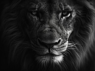 Fototapeta premium Intense Lion Face Portrait